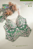 Summer French Lace Halter Bra Set Pure Sensual Beachwear Lightweight Mesh Bralette Backless Wirefree Comfort AU MOYISU Sexy Bra