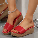 Fashion White Wedges Sandals Women Plus Size 43 Chunky Platform Slippers Woman Lightweight Peep Toe High Heel Sandals Female