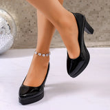 High Heels Shoes Women White Wedding Shoes Thick High Heels Fashion Party Pumps Footwear Black Red Big Size