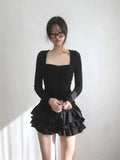 Sweet And Spicy Ballet F-length Skirt With Elastic Waist And Lace Hem Flared Cake-aped Ort Skirt For Young Women 8PO5