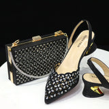 Doershow beautiful Italian Shoe and Bag Set New Shoes and Bag Set In Italy gold Color Italian Shoes with Matching Bags! HFG1-10