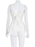 Ahagaga Fashion Sexy Solid Tracksuits Women Sleepwear Camisole Casual Bandage Slim Fit Skinny 2 pieces Suit Sets (Tops+ Shorts)