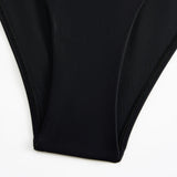 sexy 3D flower back tie swimsuit one piece bikini thong swimwear bodysuits women biquini bathing suits solid black color