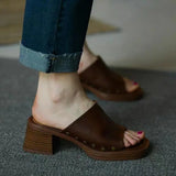 Women Beach Slippers Summer Thick Sole Anti Slip Retro Slippers Women High Heels Comfortable Shoes Zapatillas Mujer