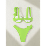 Sexy 3D Flowers Underwired Bikini Women Swimwear Female Swimsuit Two-Pieces Bikini Set Brazilian Bather Bathing Suit Swim V7970