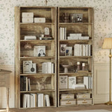 IRONCK Set of 2 Floor Standing 6 Tier Sturdy Bookcases