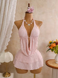 3PC with Skirt Wrinkled Halter Tankini Bikini Women Swimwear Female Swimsuit Three-pieces Bikini Set Bathing Suit Swim Beachwear