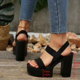 2026New model for ladies  High Heel Fish Mouth Women's Sandals Plus Size 414243  Thick Heel Casual Sho