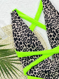 2026 New Sexy One Piece Swimsuit Swimwear Women Leopard Deep V-neck Cross Strap One-piece Bathing Suit Beachwear Banadores Mujer