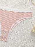 Women's Sexy High Elastic Underwear With A Seamless Cotton Triangle At The Waist And A Three Color Checkered Design C2482