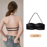 Vintage Multiway Bra Halter Neck Non-Slip Adhesive Bra for Small Bust Satin Backless Strapless Summer Lingerie UK S-XL MOYISU AB