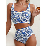 New Sexy Bikinis Print Swimsuits Women's Swimwear Push Up Female Beach Swim Wear Bathing Suits High Waist Bikini Set Pool Bather