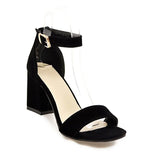 Women Sandals New Summer Fashion Sandals Medium High Heels Outdoor Elegant Wedding Shoes Bridal Plus Size Buckle Strap Sandals