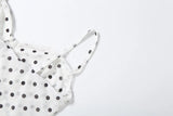 FDYOUI Woman Clothing Elegant Spaghetti Strap Polka Dot Midi Dress Ladies Sexy Lace Patchwork Sleeveless Slim Party Club Dresses