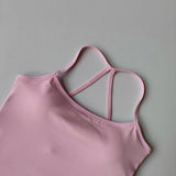 Women's Slim Fit Nude Sports Bra Yoga Fitness Vest Skin Friendly Pilates Top Beautiful Back Design Suspension Yoga Fitness Top