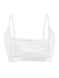 1pcs Red Sheer Floral Lace Wire-Free No Pad Bra Underwear Adjustable Strap Unlined Brassiere Sexy Lingerie Elegant Women's Bras