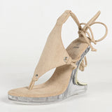 New Fashion Clip Toe Ankle Strap Irregular High Heels Walking Hollow Shoe Summer Party Women Platform Wedge Sandal Size 43