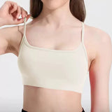 Women's Sexy Cross Backless Yoga Sports Bra Quick Drying Skin Friendly Nude Fitness Bra for Active Wear