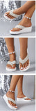 2025 Women Beach Flip Flops Summer Wedges Shoes Bling Rhinestone Soft EVA Girls Home Street Slippers Mid-heel Fashion Sandals