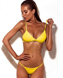 DEKA Women Sexy Solid Mini Micro Bikini Set Push-up padded Bra Thong Split Swimwear Female Bandage Bathing Suit Lacing Swimsuit