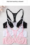 3-Piece Plus Size Lingerie With Lace Front Buttons For Women Brassiere  Adjustable Underwear Comfort And Breathability Bra