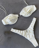Sexy Micro Bikini 2024 Women Swimsuit Solid Swimwear Halter Thong Bikinis Set Brazilian Beach Wear Bathing Suit Biquini Female