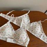 MOYISU Japanese Push Up Bra - Wireless Lace Bralette for Small Chest, Anti Sagging Comfort No Underwire Teens Slimming Lingerie