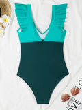 2026 Hollow Out Cross Ztvitality Swimsuit One Piece Solid Ruffle Swimwear Women Bathing Swimming Swim Suit Female Beach Wear