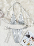 Extreme Mini Micro Thong Bikini PU Leather String Bikini Women Swimwear Female Swimsuit Two-pieces Bikini Set Bathing Suit Swim