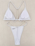 Sexy Pearl Bikinis Extreme Mini Micro String Bikini Female Swimsuit Women Thong Swimwear Two-pieces Bikini Set Bathing Suit Swim