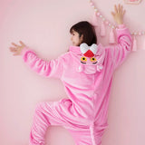 Pink Leopard Kigurumi Unicorn Pajamas Sets Flannel Animal Pyjamas Ladies Winter Nightie Sleepwear Homewear Cosplay Slipper