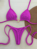 Triangle Thong Bikini 2026 Women Halter Swimsuit Solid Sexy Brazilian Swimwear Female Bathers Bathing Swimming Swim Suit Beach