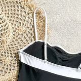 Ruffled Frilled Splicing One Piece Swimsuit Women Swimwear Female Monokini High Leg Cut Padded Bather Bathing Suit Swim V7414