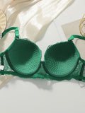 Hot selling green lace lingerie set sexy bra 2-piece set fashionable white display set push up braissere A2123