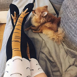 1/2 Pairs Women Knee High Socks Trendy Cartoon Funny Chicken Claw Socks Fitness Sports Casual Slim Leg Long Tube Socks Women