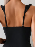 2026 Ruffle Tankini Two Pieces Solid Swimsuit Women White Swimwear Female Solid Bathers Bathing Swimming Swim Suit Beachwear