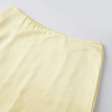 Women Solid Color Satin Long Skirs Elegant Low Waist Lace Patchwork Flowy Summer Skirt for Casual