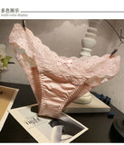 Women's Briefs Satin Lace Sexy Women's Underwear Low Waist Transparent Hollow Out Panties Breathable Soft Seamless Lingerie