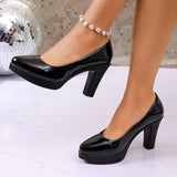High Heels Shoes Women White Wedding Shoes Thick High Heels Fashion Party Pumps Footwear Black Red Big Size
