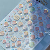 5D Deep Sea Fish Nail Art Stickers Shimmery Bubble Colorful Marine Life Nail Decals Summer Ocean Self Adhesive Manicure Decal