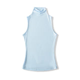 Spring Pure Desire Hot Girl Style Elastic Slim Fit Half High Collar Inner Layer Base Shirt Vest Solid Color Casual Fashion L25M