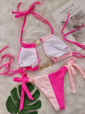 2026 Splicing Halter Diamond Bikini Women Swimsuit Female Swimwear Two Pieces Bikini Set Hollow Out Bathing Suit Swim Beach Wear