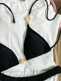 Wrinkled Crinkled Halter Beads Bikini Female Swimsuit Women Swimwear Two-pieces Bikini Set Brazilian Bather Bathing Suit Swim