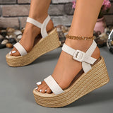 Summer Chunky Wedges Sandals Women 2025 Plus Size 35-42 Thick Paltform Sandles Woman Ankle Strap High Heels Sandalias Mujer