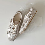 2026 Summer Gary Cute Flowers Ballet Flats Shoes Women Black Sweet Casual Sneakers Shoes Trainers Comfy Walk Daily Footwear
