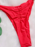 Halter Metal Chains String Micro Thong Bikini Women Swimsuit Female Swimwear Two-pieces Bikini Set Brazilian Bathing Suit Swim