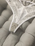 Women's sexy lace thong embroidered flower low waist hollow out seamless comfortable close fitting underwear C851