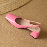 NASBAVI Slingback Sandals Summer Shoes Elegant Pink Black Nude Medium Heels Pumps Close Toe Office Party Shoe Female Large Size