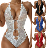 Sexy Bodysuit Lingerie Baby Doll Sheer Women Crotchless Ultra Deep V Porn Sex Suit Underwear Exotic See Through Erotic Costumes