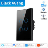 TNCE Tuya US WiFi or zigbee Smart Wall Switch 1/2/3/4 Gang Wire Touch Sensor LED Light Switches Smart Home Alexa Google Home